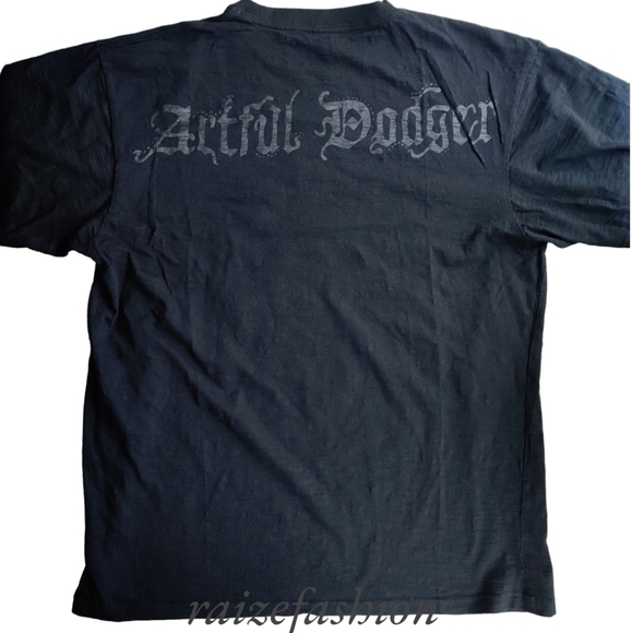 ARTFUL DODGER T-shirt XXL Embroidered Black Crew Neck Men's - Picture 2 of 10